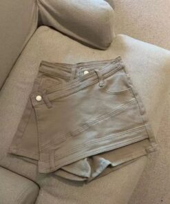 Asymmetrical Solid Short Demin